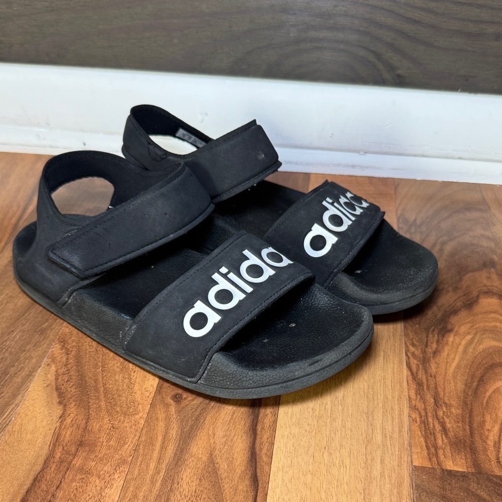 Adidas Kids Black Slide Sandals